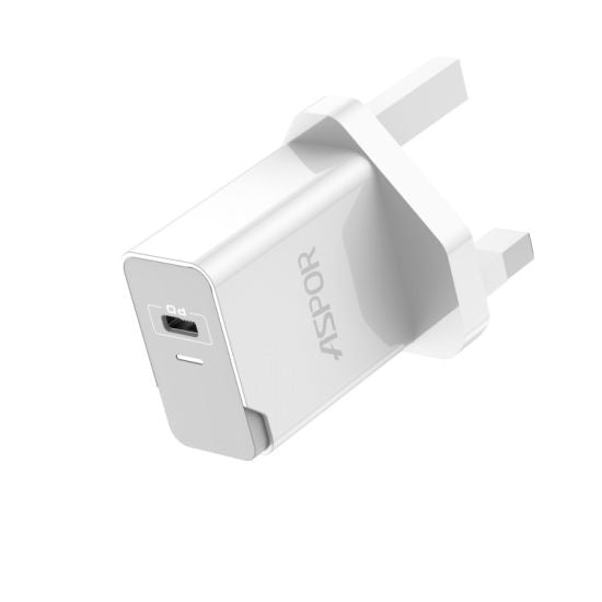 Aspor A825 PD 20W 3 Pin Charging Adapter