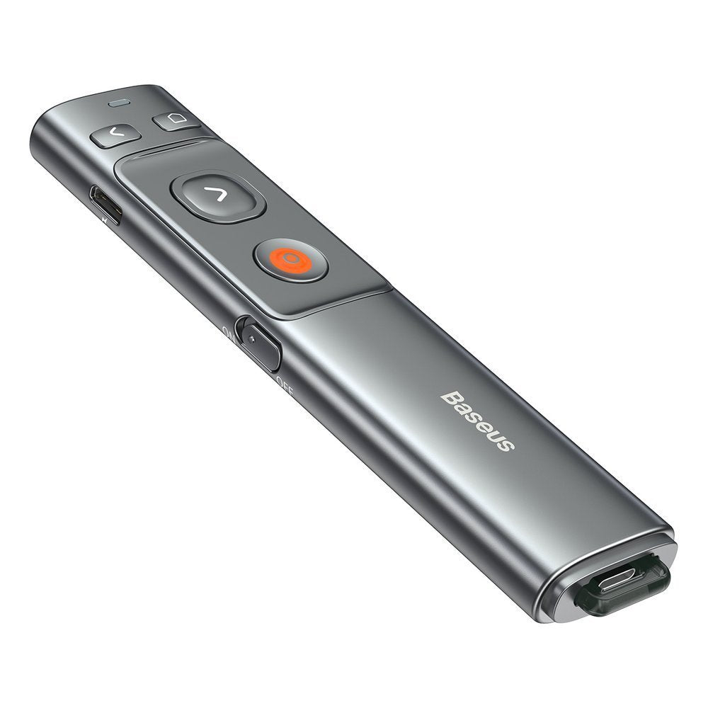 Baseus Orange Dot Rechargeable Wireless Presenter supporting USB and Type C