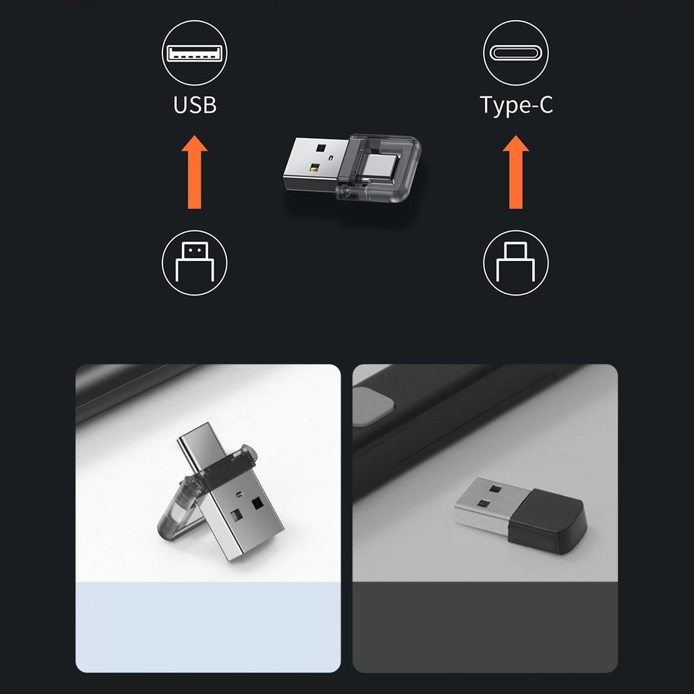 Baseus Orange Dot Rechargeable Wireless Presenter supporting USB and Type C