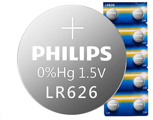 Philips LR626 1.5V Alkaline Button Cell Battery - 2 Pieces