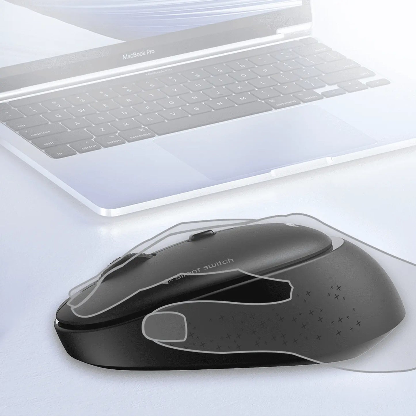 Meetion R571 Silent Wireless Mouse, Ergonomic Design with Adjustable DPI