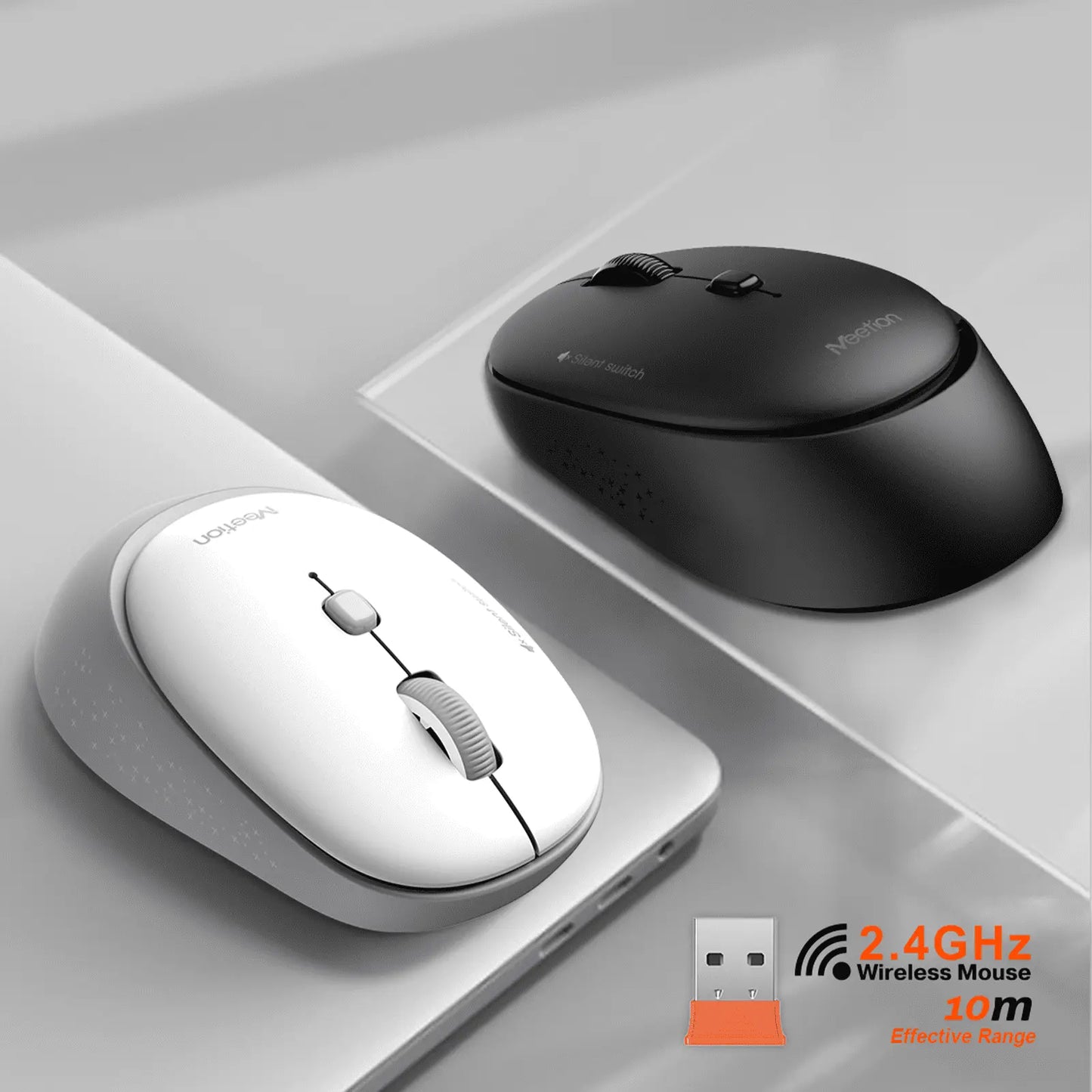 Meetion R571 Silent Wireless Mouse, Ergonomic Design with Adjustable DPI