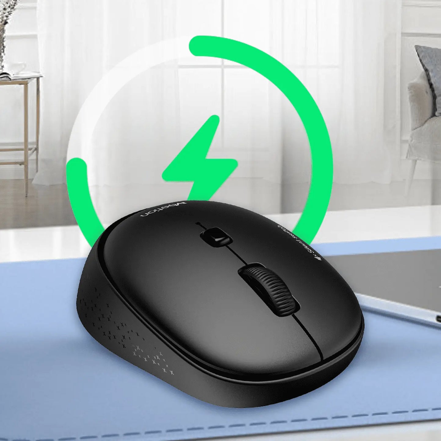Meetion R571 Silent Wireless Mouse, Ergonomic Design with Adjustable DPI