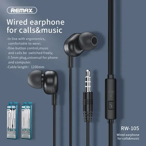Remax RW-105 In-Ear Wired Earphones with Mic