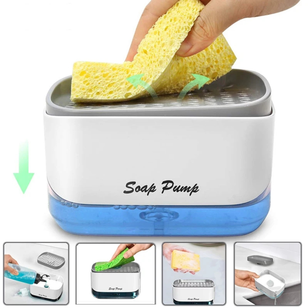 Soap Pump & Sponge Caddy, Sink Organizer