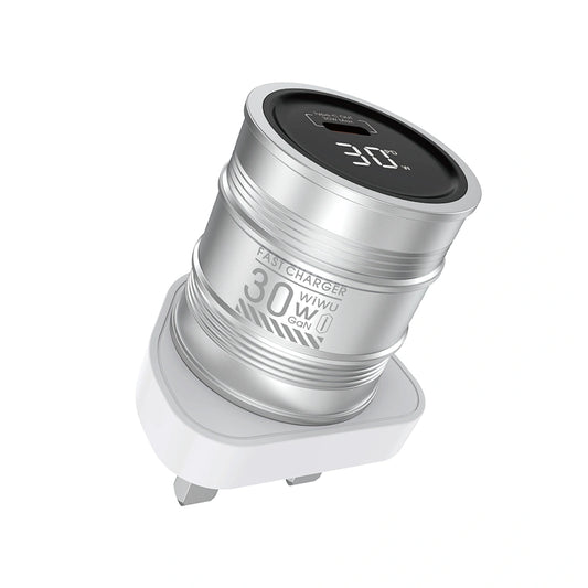 WIWU Wi‑U027 Barrel 30W GaN Digital Display Fast Charger