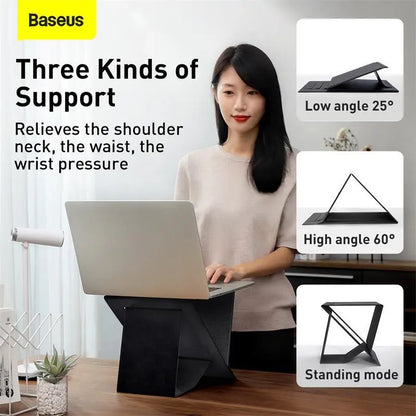 Baseus Ultra High Folding Laptop Stand, Adjustable Ergonomic Desk Riser for 11–16 Inch Laptops