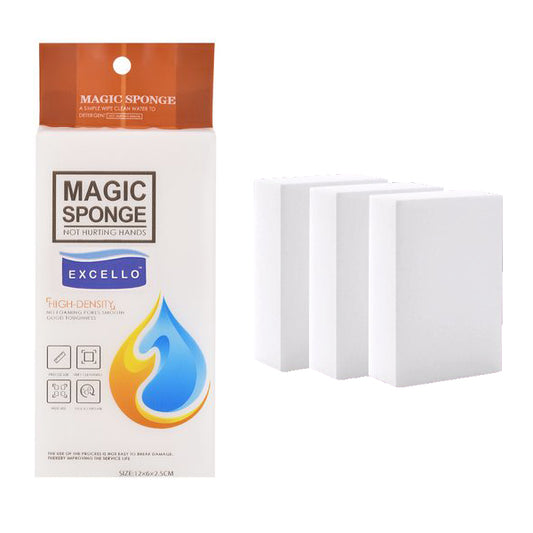 Magic Sponge 3Pcs Cleaning Sponges, Heavy-Duty Multi-Purpose Erasers for Kitchen, Bathroom, Walls, Floors & More