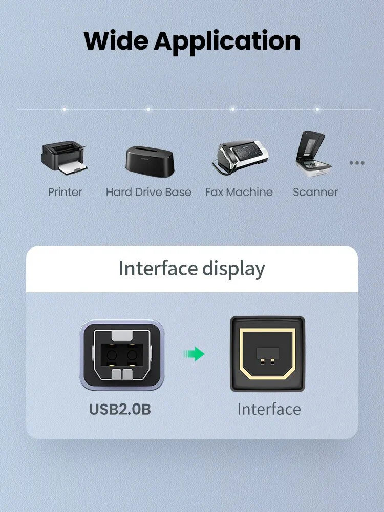 UGREEN 20120 USB-C to USB-B 2.0 Adapter For Printers, Scanners, Fax Machines & More