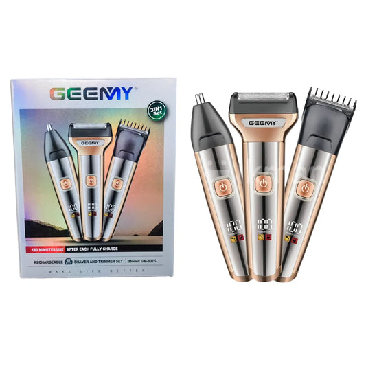 Geemy GM-8075 3-in-1 Rechargeable Grooming Kit