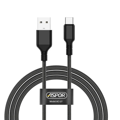 Aspor AC-27XL USB to Type-C Cable, 3 Meter