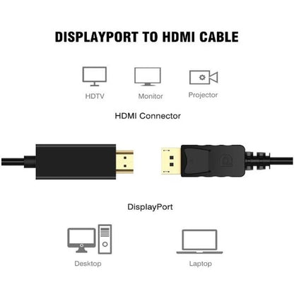 DisplayPort to HDMI Cable for Convert DP Male to HDMI Male- 1.8M