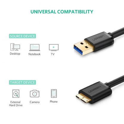 UGREEN 10841 USB 3.0 A to Micro-B Cable – 1 Meters