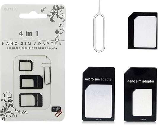 Griffin SIM Card Adapter Toolkit, 4-in-1 Nano, Micro, Standard SIM Converter with Ejector Pin