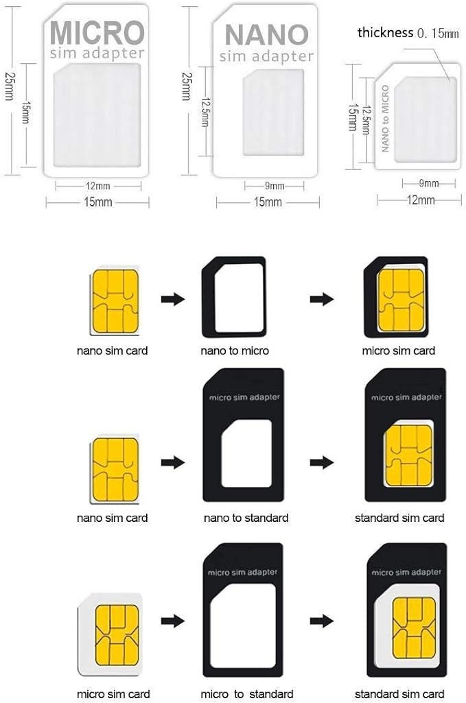 Griffin SIM Card Adapter Toolkit, 4-in-1 Nano, Micro, Standard SIM Converter with Ejector Pin