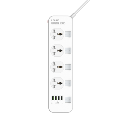 LDNIO SC4408C Power Strip, 4 Sockets + 4 USB Ports, 2500W, 2 Meters