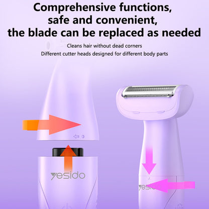 Yesido MG26 3‑in‑1 IPX6 Waterproof Body Hair Trimmer