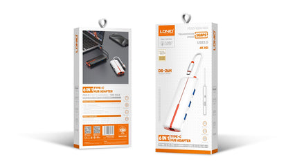 LDNIO DS-26H USB Type-C 6 in 1 Hub Adapter
