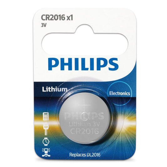 Philips CR2016 3V Lithium Coin Cell Battery – 2 Piece