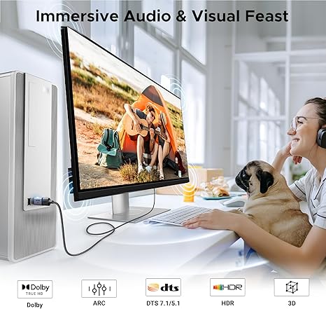 UGREEN 55935 4K DisplayPort to HDMI Adapter, 2 Pieces, Unidirectional, Aluminum Build