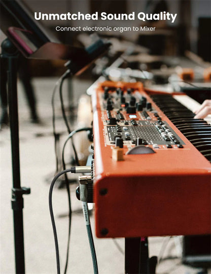 UGREEN 10638 6.5mm Male to Male Audio Cable, Gray, 2 Meter