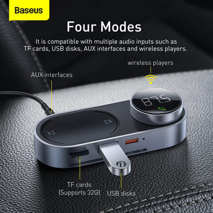 Baseus Solar Car Wireless MP3 Player, Bluetooth + FM + Solar Charging