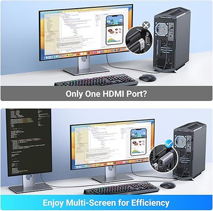 UGREEN 55935 4K DisplayPort to HDMI Adapter, 2 Pieces, Unidirectional, Aluminum Build