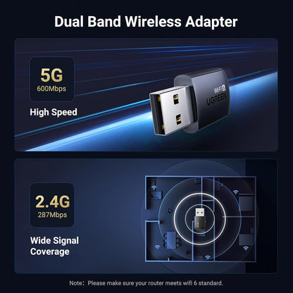 UGREEN 35264 AX900 USB Dual Band Wi-Fi Adapter