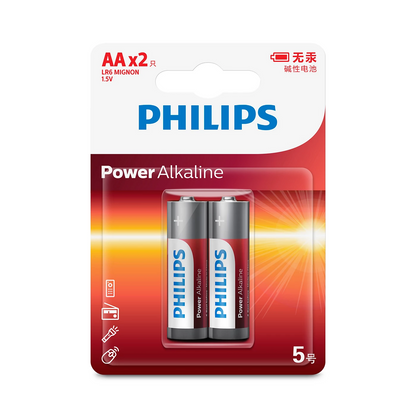 Philips LR6P4BC/93 Power Alkaline AA Battery - 2 Pieces