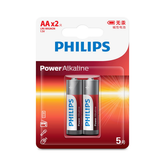 Philips LR6P4BC/93 Power Alkaline AA Battery - 2 Pieces