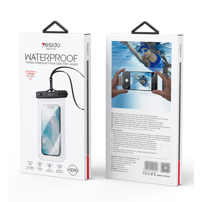 Yesido WB49 Waterproof Phone Bag, Touchscreen Safe, One-Touch Lock, 30M Protection