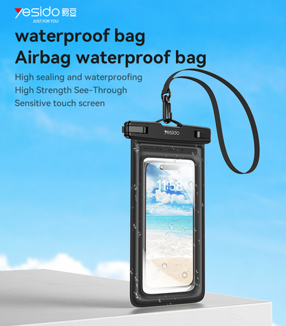 Yesido WB49 Waterproof Phone Bag, Touchscreen Safe, One-Touch Lock, 30M Protection