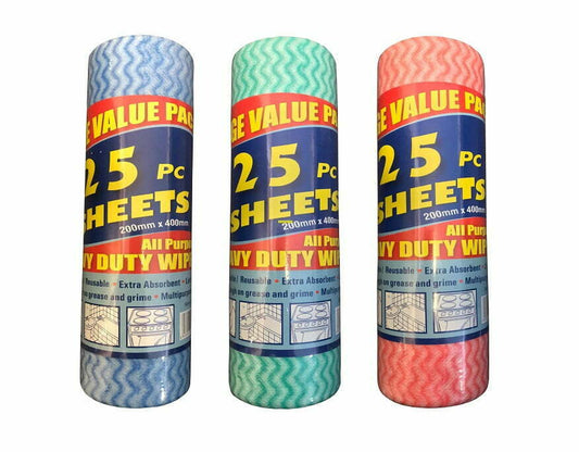 All‑Purpose Heavy Duty Wipes – 25 Sheets (200mm x 400mm)
