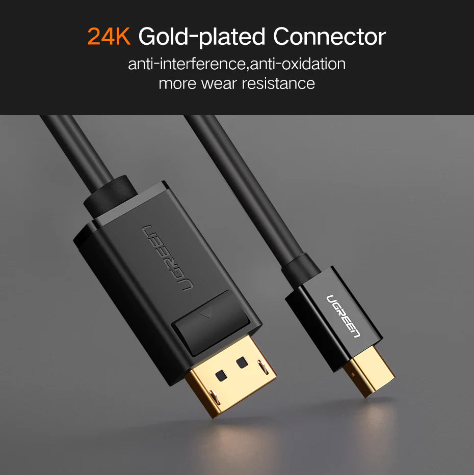 UGREEN 10477 4K@60Hz Mini DisplayPort to DisplayPort Cable, 1.5 Meter