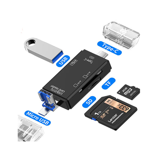 ATUD-05 6 IN 1 OTG Card Reader Type-C/Android Phone or PC