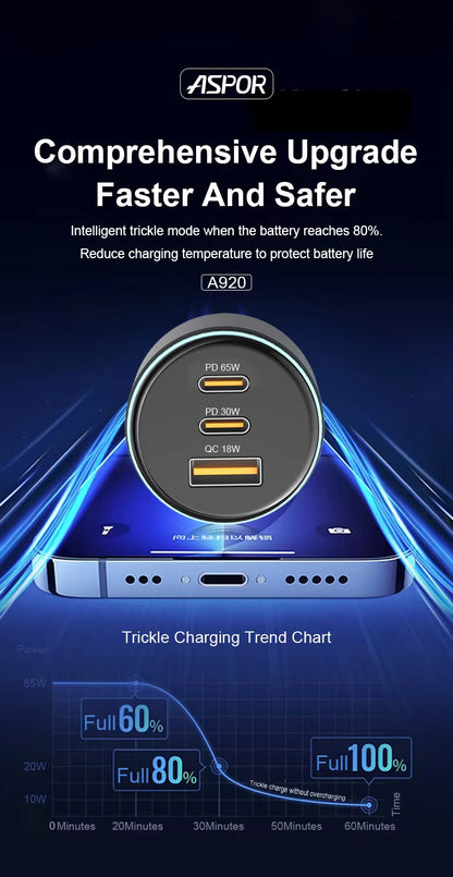 ASPOR charger with text on a dark background