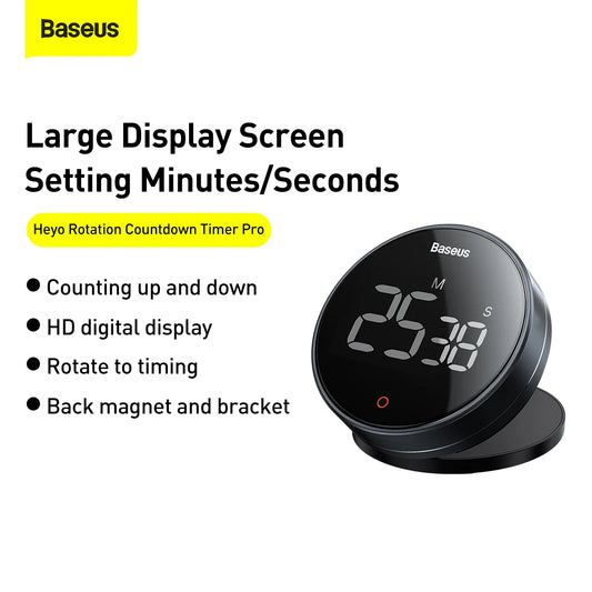 Baseus Heyo Rotation Countdown Timer Pro, Magnetic, LED Display, Silent Operation