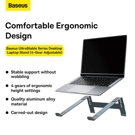 Baseus UltraStable Series Desktop Laptop Stand with laptop on a white background