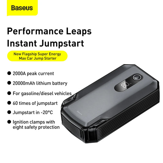 Baseus Super Energy Max Jump Starter (20000mAh,Peak Current 2000A)