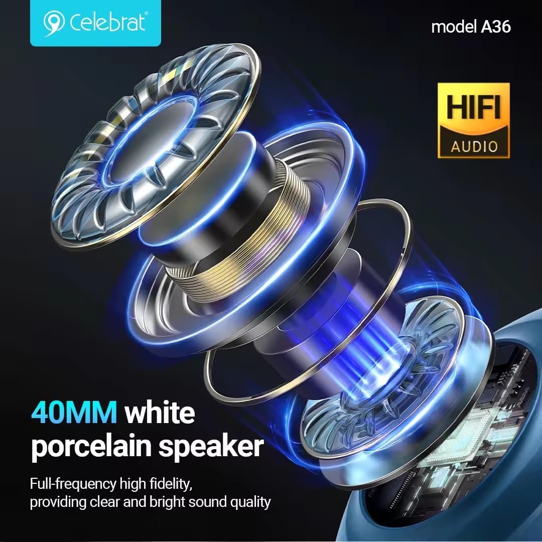 Celebrat A36 Foldable Wireless Bluetooth Headphone