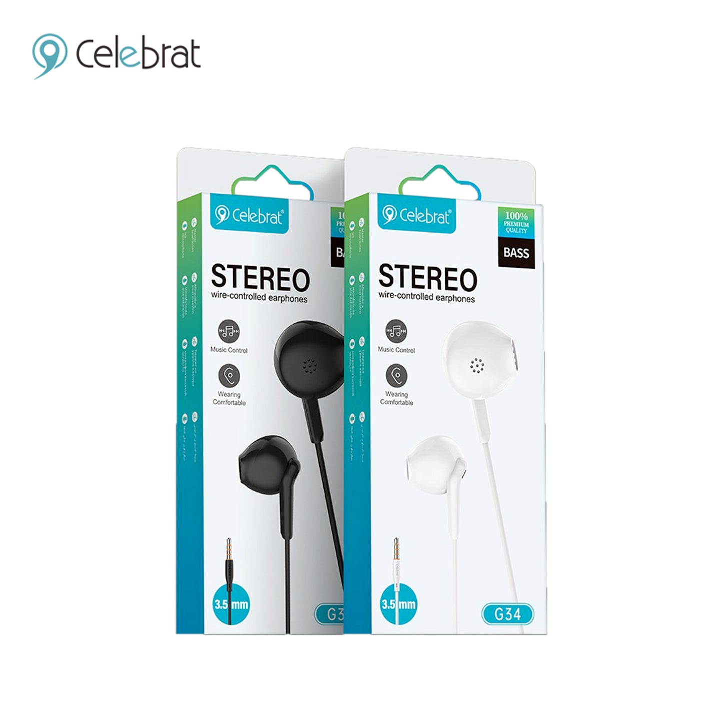 Celebrat G34 3.5mm Wired Earphones
