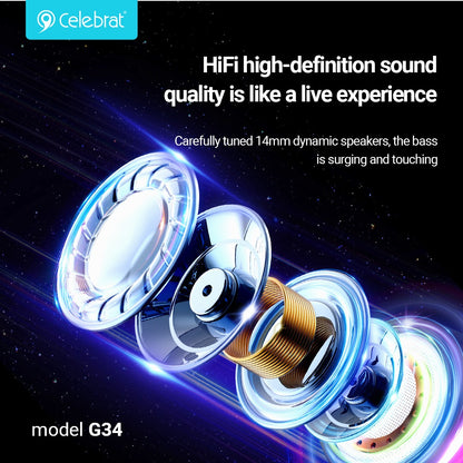 Celebrat G34 3.5mm Wired Earphones