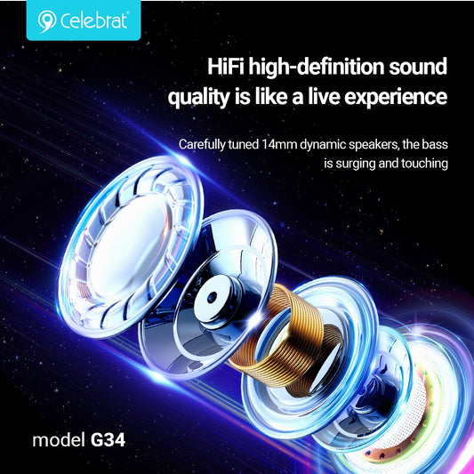 Celebrat G34 3.5mm Wired Earphones