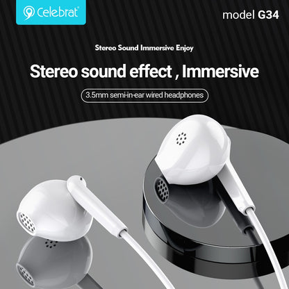 Celebrat G34 3.5mm Wired Earphones