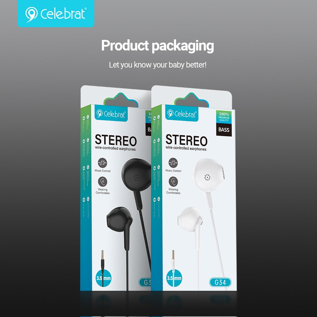 Celebrat G34 3.5mm Wired Earphones