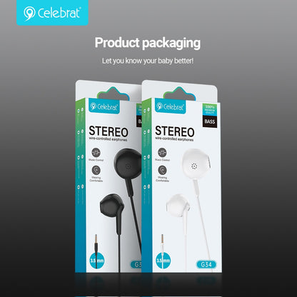 Celebrat G34 3.5mm Wired Earphones