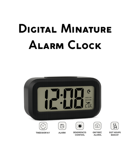 Digital Minature Alarm Clock. Sleek, Smart & Travel Ready