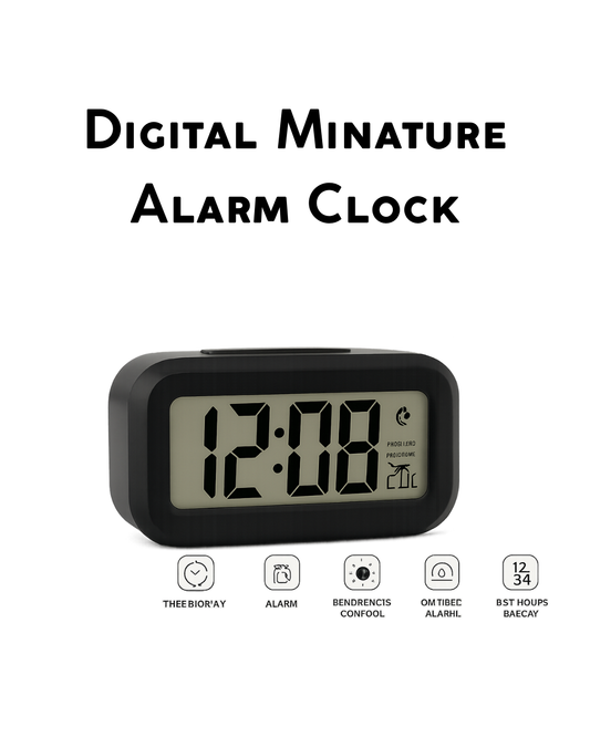Digital Minature Alarm Clock. Sleek, Smart & Travel Ready