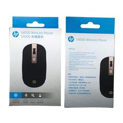 HP S4000 Wireless Mouse packaging on a white background