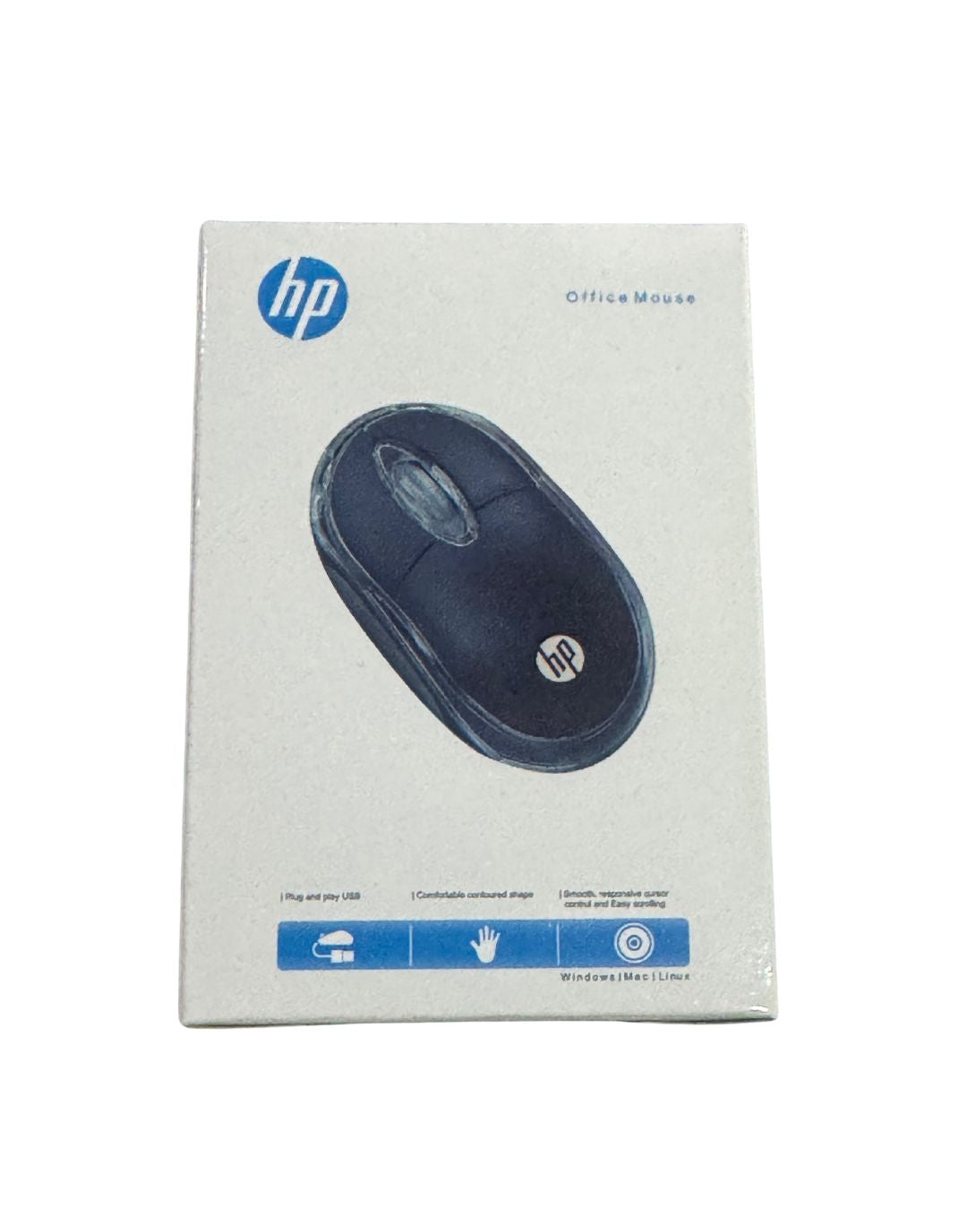 HP office mouse packaging on a white background